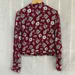 Sybilla Collection Burgundy Floral Zip Jacket Size XS Red Photo 4
