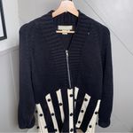 Vintage Susan Martin Black White Zip Up Chunky Long Sleeve Sweater Size Medium Photo 5