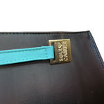 Soul Carrier Brown & Turquoise Leather Structured Tote Shoulder Bag 12.5x12.5x3 Photo 5