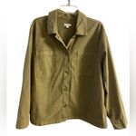 J Jill shirt jacket olive green button front boxy shacket XL Photo 1