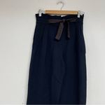 Massimo Dutti  Navy Blue Knit Paperbag Waist Trouser Pants 4 Photo 1