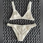 frankie's bikinis Frankie’s Bikinis White Ribbed Bikini Set Photo 2