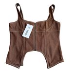 12th Tribe Size S Cutout Corset Tank Brown Western Cowgirl Bustier Trendy NWT Photo 1