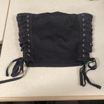 Self Esteem y2k Size Medium Black Corset Crop Tube Top Size Medium Lace Up Sides Photo 3