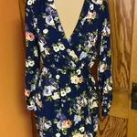 Lulus bright floral mini wrap dress Blue Photo 4