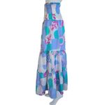 J. Marie Mia Rae Cornflower Blue Multi Floral Strapless Skirt/Dress Size Medium Photo 6