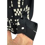 Vintage Niki Peters Shirt Black White Geometric Pattern Rayon M USA Size M Photo 3