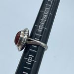 Vintage Native American sterling silver Carnelian ring size 7 . Red Photo 5