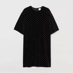 H&M Embellished T-shirt Velvet Dress Lg Photo 6