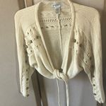 Nine West Cream Knit Tie-Front Sweater large Photo 0