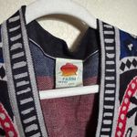 Farm Rio  Navy Mixed Print Knit Cardigan Sz Small‎ Oversized Dopamine Teacher Photo 4