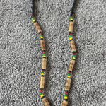 Multicolor Beaded Africa Necklace with Pendant Black Photo 2