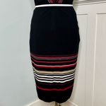 White House | Black Market  Striped Slimming Sheath Dress Leather Trim 6 Small Photo 7