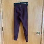 WILO The Label Ribbed High Waisted Ruched Hem Leggings Women Size S Burgundy Purple Photo 1