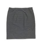 Loft A Line Mini Skirt Stretch Waist Black White Striped Women's Size M Photo 5