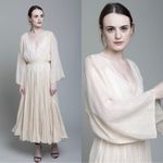 RHODE NWT Emily Sheer Shimmer Gold Dress Kimono Style Sleeve Size XS Photo 1