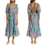 Farm Rio  Toucans Garden Midi Dress in Blue Size Small Photo 1