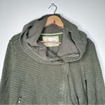 Anthropologie Anthro Saturday Sunday Green Textured Asymmetrical Zip Up Hooded Sweatshirt S Photo 1