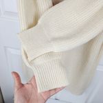 SO  Turtleneck Knit Dress Sweater Ivory Pink Oversized Size M Photo 5