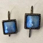 Kenneth Cole blue and silver tone square earrings Photo 0