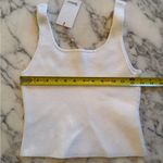 Quince NWT  Cropped Square Neck White Ribbed Tank Top Sz M Photo 4