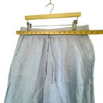 Sigrid Olsen Womens L Linen Wide Leg Cropped Pants Blue Beachy Coastal Resort Photo 5