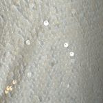 EXPRESS  Dressy Women’s Ivory Translucent Sequin Long Tank Top Photo 1