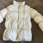 Garage Women’s Ivory Puffer Long Sleeve Mock Neck Jacket Sz Small Photo 7