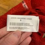 Energie Red Metallic Knit Top Womens Small V-Neck Long Sleeve Pullover Sweater Photo 5