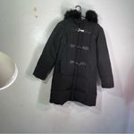 Larry Levine ‎ down, puffer coat with fox tail fur trim with flaws womens small Photo 8