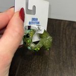 Urban Outfitters NWT  Green Gem Half Hoop Earrings Photo 1