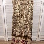 White Stag Vintage Maxi Dress Sleeveless Brown Leopard/Tropical Print-16/18 Photo 0