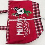 Disney Walt  World Mickey Mouse Christmas Ornament Tote Bag‎ Rare Plaid Photo 6