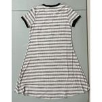 White Striped Aesthetic Vaporwave Graphic Patch Short Sleeve Studded Fitted Skater Mini Dress Size L 💧 Size L Photo 3