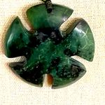 Vintage Nephrite Dark Green pendant shades of green necklace magnetic clasp Photo 1