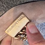 Karl Lagerfeld  Tan Suede Leather Loafers Womens 8 Gold Chain Hardware Preppy Photo 6