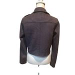 Anthropologie Jacket Gray Faux Suede Cropped Moto Biker size Medium Photo 1