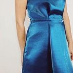 ASOS One Shoulder Teal Metallic Fit & Flare Mini Dress Size 8 Photo 0