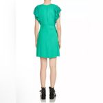 Maje Rolana Pleated-Shoulder Mini Dress - Green Small Photo 3