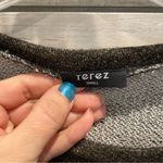 Terez Tie Front Long Sleeve Sweatshirt Shirt Black and Gold Women’s Size Small Photo 4