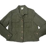 Nicole Miller  Vintage Look Linen Blend Button Down Jacket, Sz S Photo 0