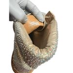 Bella Marie Boots Womens 11 Champagne Gold Suede Rhinestone LaceUp Chunky Sole Photo 3