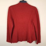 Eileen Fisher Women’s Wool Wrap Front Leather Trim Shoulder Buckle Sweater Photo 6