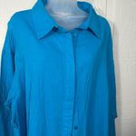 Topshop  Lightweight Cotton Button-Up Long Sleeve Shirt Size 8 NWOT Photo 4