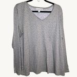 Lounge The Muses  Loungewear Long Sleeve Tee Grey Polka dot Cotton Blend Photo 0