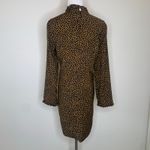 J. Crew Black Camel Dotted High Neck Dress Ruffle Sz 6 Photo 1