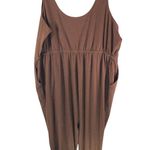 Eloquii Womens Jumpsuit Drawstring Pockets Sleeveless Jogger Brown 26/28 Photo 1