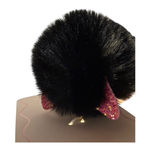 Studio Faux Fur Black Cat Bag Charm Keychain w/ Pink Ears – New on Card Photo 3