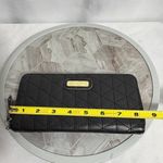 Jessica Simpson  Black Quilted Zip Around Wallet Gold Logo Leopard Lining Women Photo 5