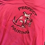 Life is Good  Shirt Womens Med Pink Crusher Tee Long Sl Dog Wine Perfect Pairing Photo 3